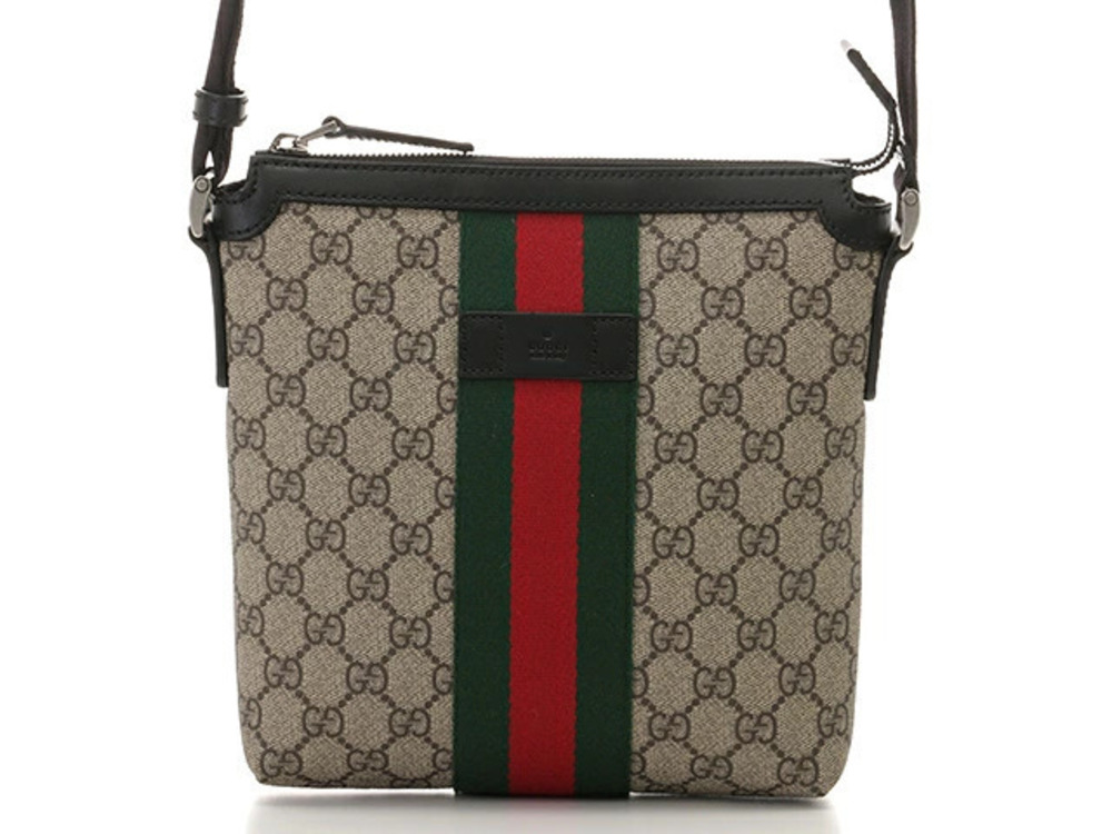 Gucci GG Supreme Flat Messenger Bag Canvas
